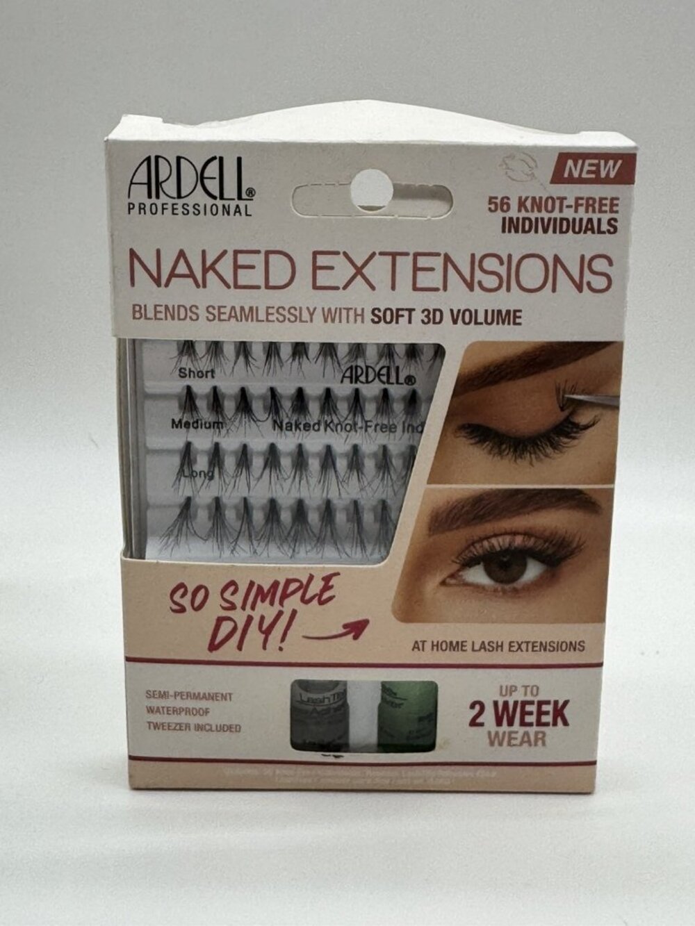 Ardell Professional Naked Extension Black Lash Kit 56ct 2 Week Wear KnotFree New